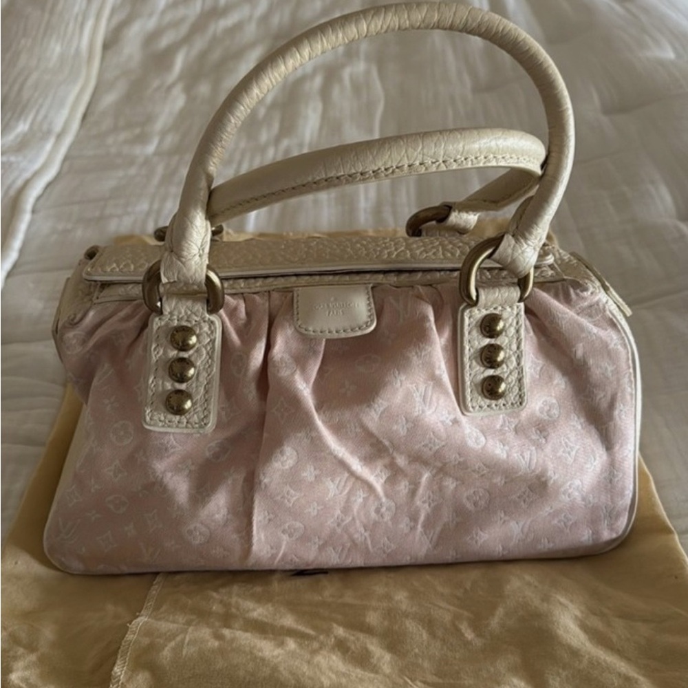 Louis Vuitton Trapeze Shoulder Bag PM Pink Canvas Leather Monogram Mini Lin